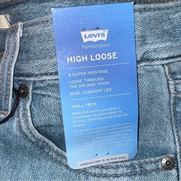 NWT Levi's 24 x 31 High Waist Waisted Loose Blue Jeans Premium Wide Stra… - Picture 8 of 10